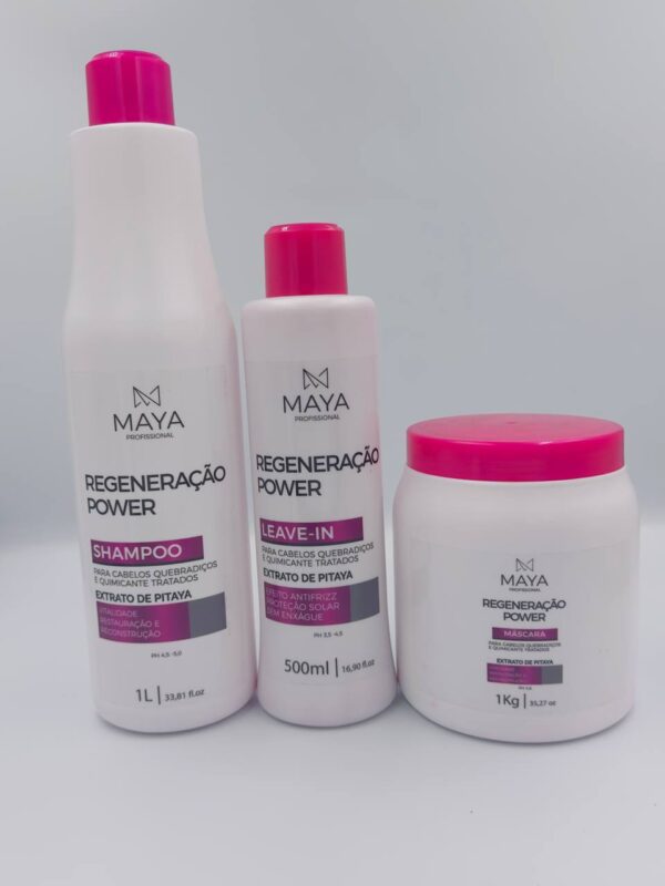 Kit Regeneração Power - Shampoo, leave-in e máscara - 1l
