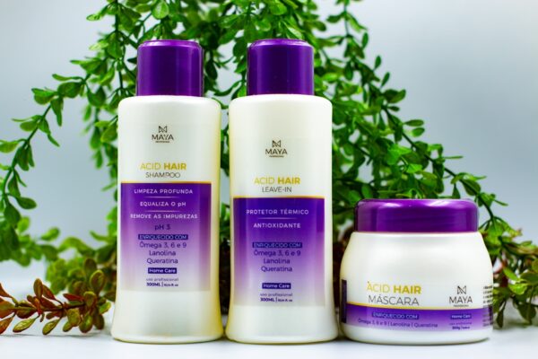 Kit Acid Hair Shampoo, Leave-in e Máscara - 300ml